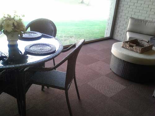 carpeted patio deck